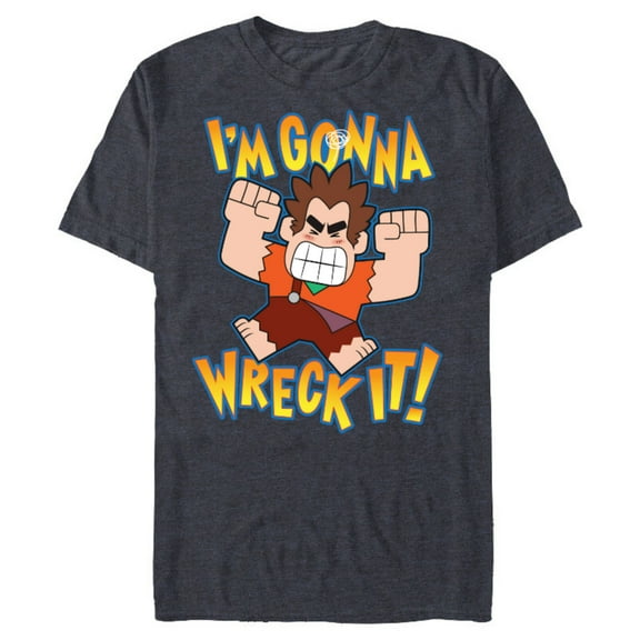 Disney Ralph Breaks the Internet I'm Gonna Wreck It T-Shirt- Short Sleeve Blended T-Shirt for Adults - Customized-Navy Heather