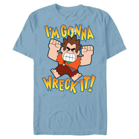 Disney Ralph Breaks the Internet I'm Gonna Wreck It T-Shirt- Short Sleeve Blended T-Shirt for Adults - Customized-Ocean Blue