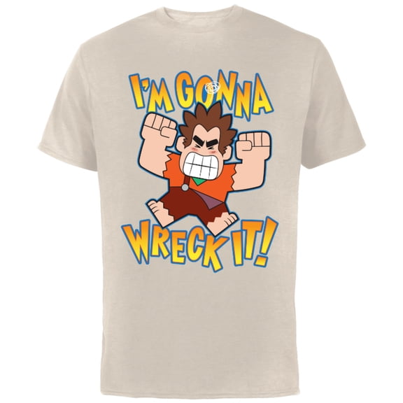 Disney Ralph Breaks the Internet I'm Gonna Wreck It T-Shirt - Short Sleeve Cotton T-Shirt for Adults - Customized-Natural