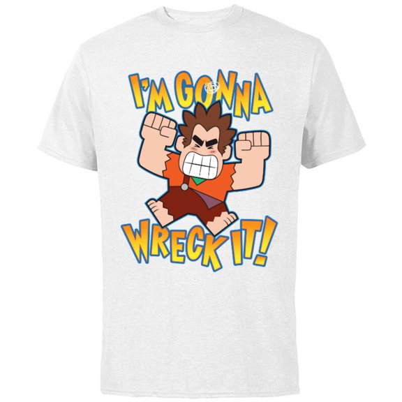 Disney Ralph Breaks the Internet I'm Gonna Wreck It T-Shirt - Short Sleeve Cotton T-Shirt for Adults - Customized-White