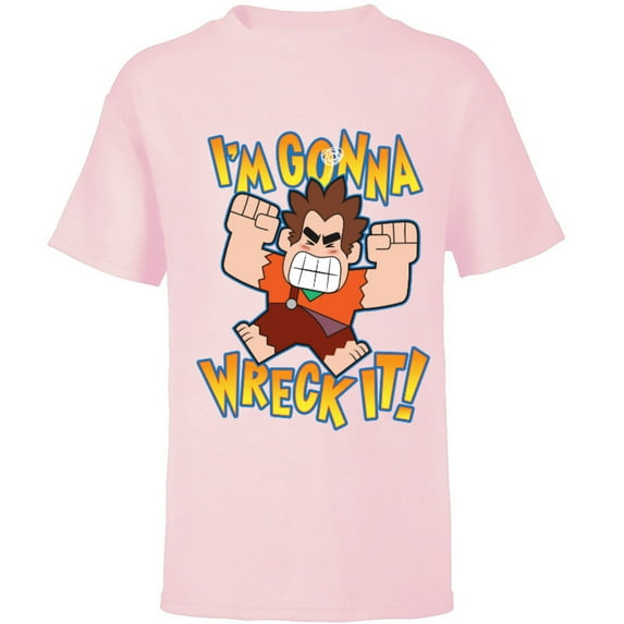 Disney Ralph Breaks the Internet I'm Gonna Wreck It T-Shirt - Short Sleeve T-Shirt for Kids - Customized-Soft Pink