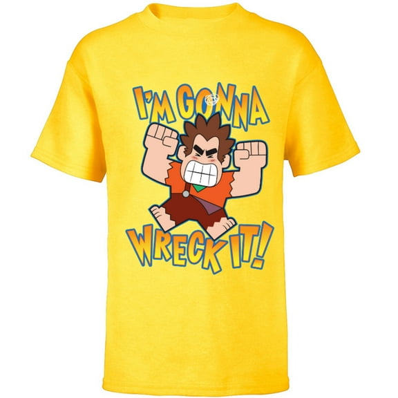 Disney Ralph Breaks the Internet I'm Gonna Wreck It T-Shirt - Short Sleeve T-Shirt for Kids - Customized-Yellow