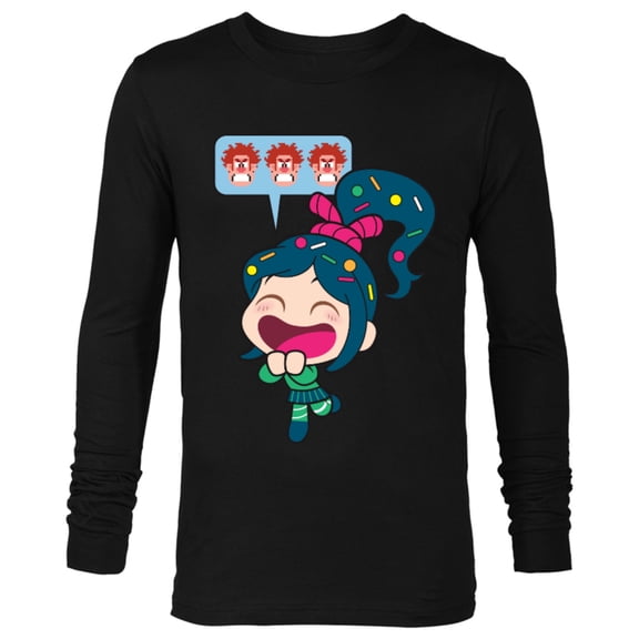 Disney Ralph Breaks the Internet Laughing Vanellope T-Shirt - Long Sleeve T-Shirt for Men - Customized-Black