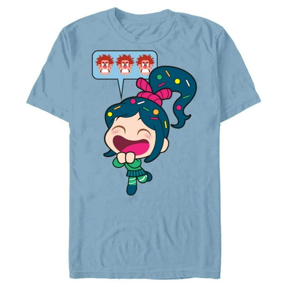 Disney Ralph Breaks the Internet Laughing Vanellope T-Shirt- Short Sleeve Blended T-Shirt for Adults - Customized-Ocean Blue