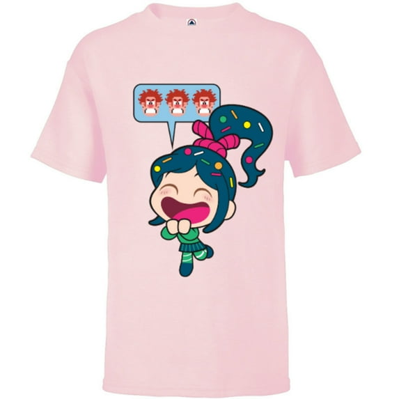 Disney Ralph Breaks the Internet Laughing Vanellope T-Shirt - Short Sleeve T-Shirt for Kids - Customized-Soft Pink