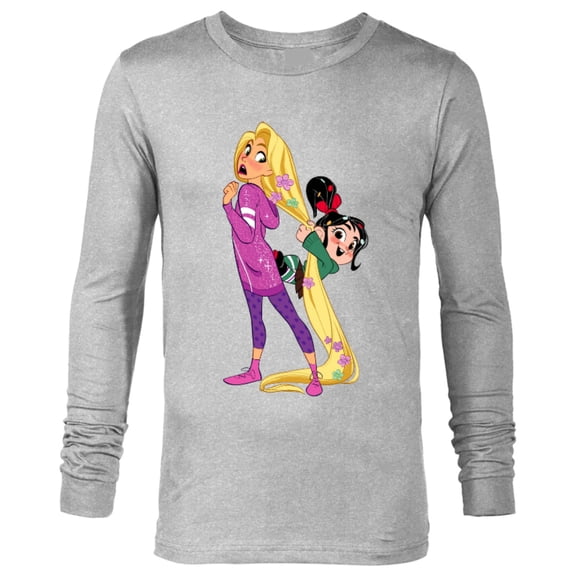 Disney Ralph Breaks the Internet Rapunzel Vanellope T-Shirt - Long Sleeve T-Shirt for Men - Customized-Athletic Heather