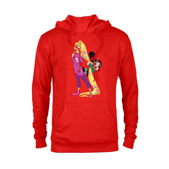 Disney Ralph Breaks the Internet Rapunzel Vanellope T-Shirt - Pullover Hoodie for Adults - Customized-Red Heather