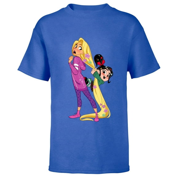 Disney Ralph Breaks the Internet Rapunzel Vanellope T-Shirt - Short Sleeve T-Shirt for Kids - Customized-Royal