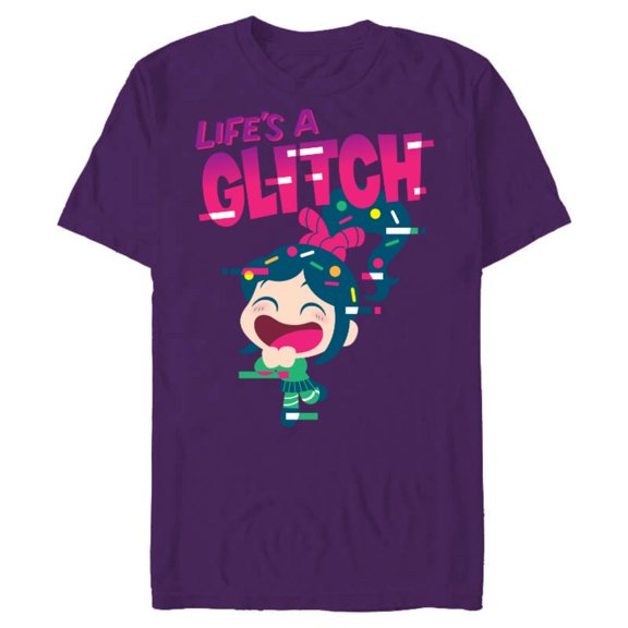 Disney Ralph Breaks the Internet Vanellope Glitch T-Shirt- Short Sleeve Blended T-Shirt for Adults - Customized-Purple