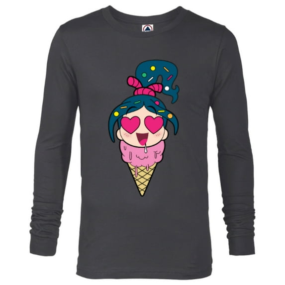 Disney Ralph Breaks the Internet Vanellope Ice Cream T-Shirt - Long Sleeve T-Shirt for Men - Customized-Charcoal Heather