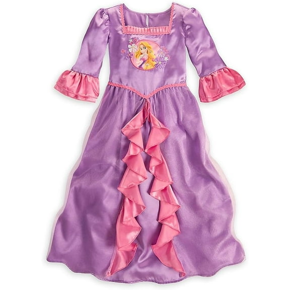Disney Rapunzel Tangled Girl's Purple Pink Satinet Tulle Fancy Costume Nightgown (Size 7/8)