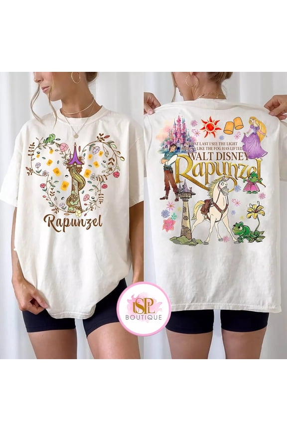Disney Rapunzel Tangled Magical Kingdom Flynn Rider Corona Royal T-shirt