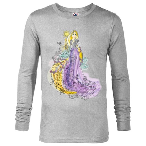 Disney Rapunzel Watercolor T-Shirt - Long Sleeve T-Shirt for Men - Customized-Athletic Heather