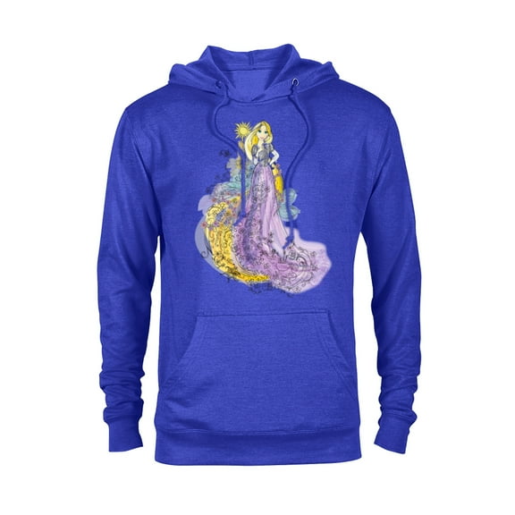 Disney Rapunzel Watercolor T-Shirt - Pullover Hoodie for Adults - Customized-Royal Heather