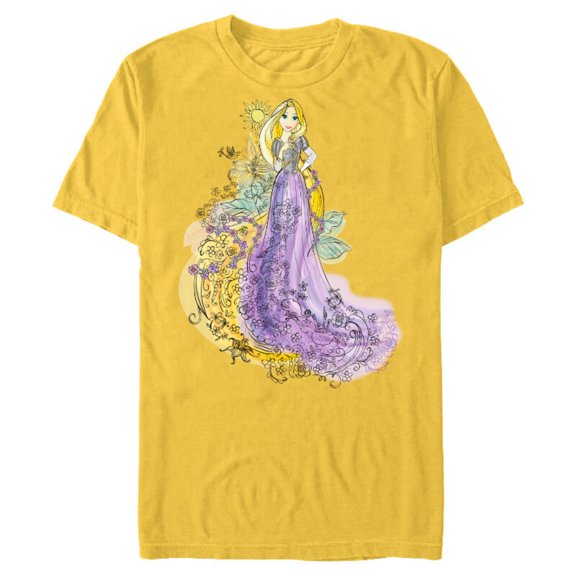 Disney Rapunzel Watercolor T-Shirt- Short Sleeve Blended T-Shirt for Adults - Customized-Putty Snow Heather