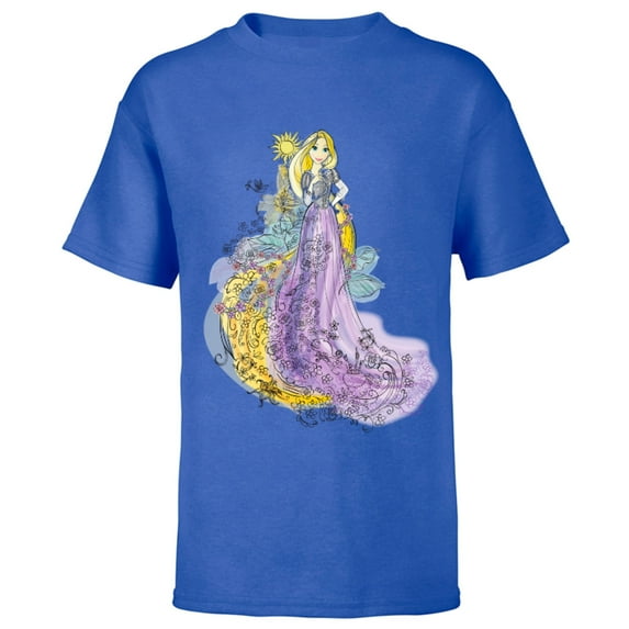 Disney Rapunzel Watercolor T-Shirt - Short Sleeve T-Shirt for Kids - Customized-Royal