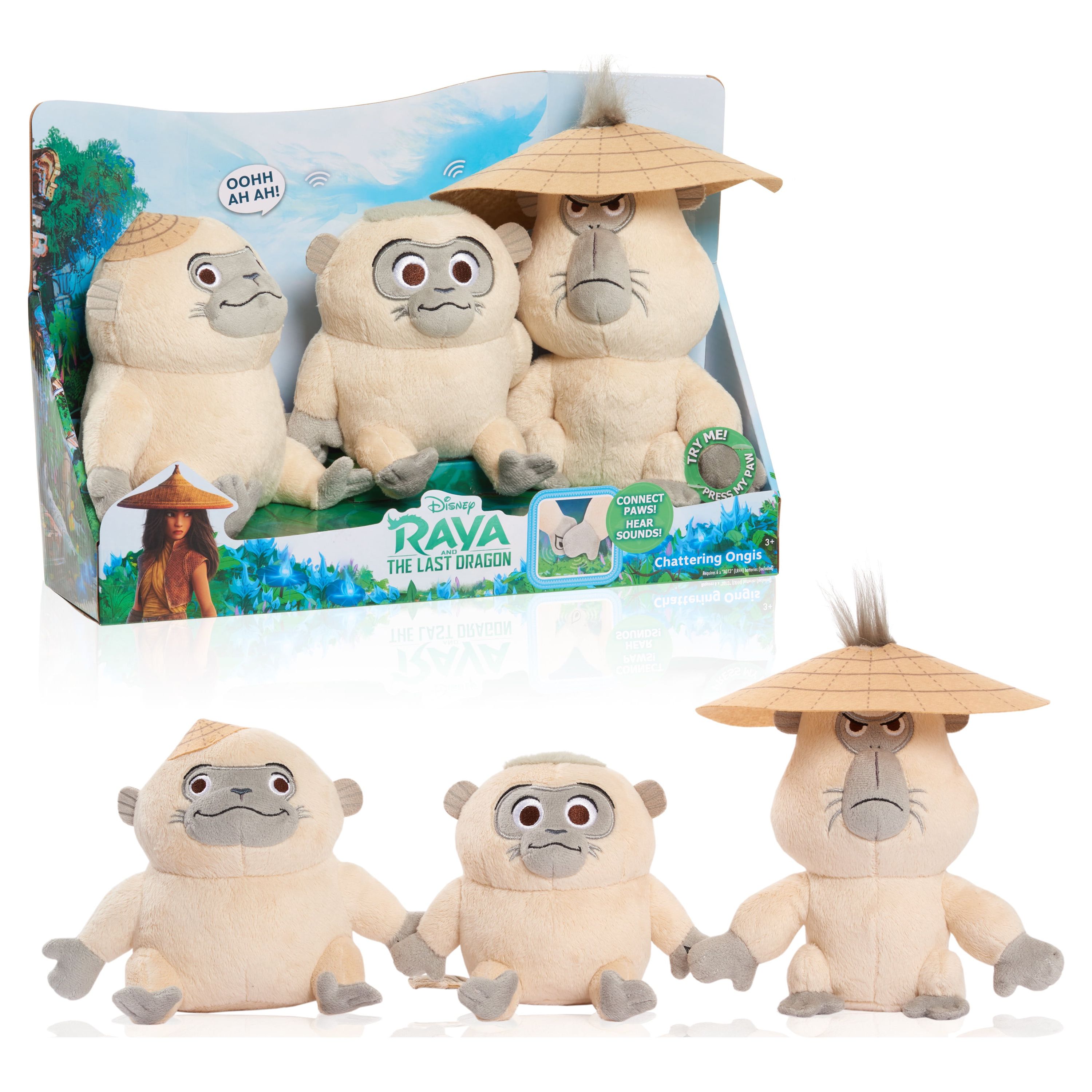 Disney Raya and the Last Dragon Chattering Ongis Plush, 3-piece set, connecting stuffed animals with sound, Officially Licensed Kids Toys for Ages 3 Up, Gifts and Presents - image 1 of 8