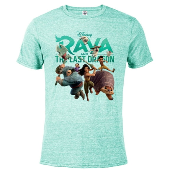 Disney Raya and the Last Dragon Characters Standard T-Shirt- Short Sleeve Blended T-Shirt for Adults - Customized-Celadon Snow Heather