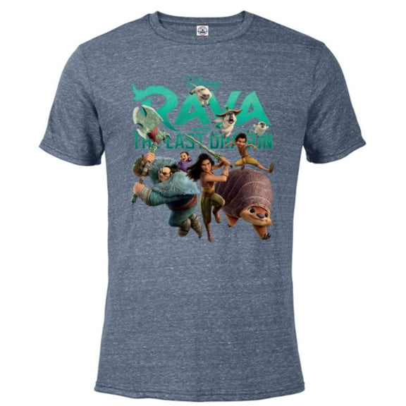 Disney Raya and the Last Dragon Characters Standard T-Shirt- Short Sleeve Blended T-Shirt for Adults - Customized-Denim Snow Heather