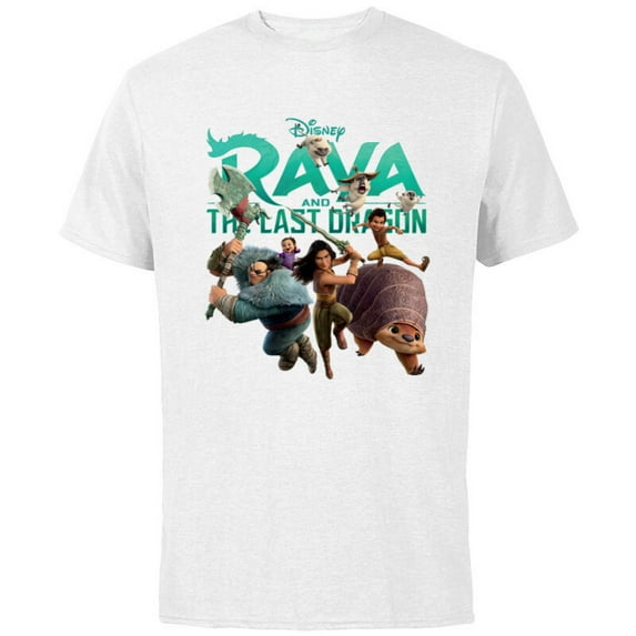 Disney Raya and the Last Dragon Characters Standard T-Shirt - Short Sleeve Cotton T-Shirt for Adults - Customized-White