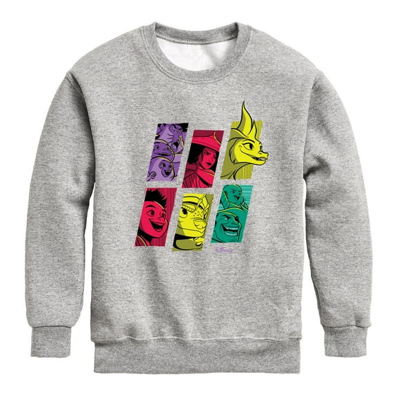 Disney - Raya and the Last Dragon - Dragon Tale Character Grid - Youth Crewneck Fleece Sweatshirt
