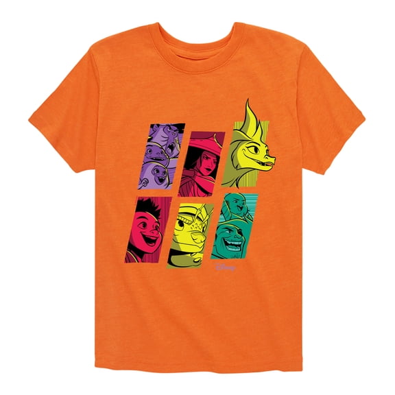 Disney - Raya and the Last Dragon - Dragon Tale Character Grid - Youth Short Sleeve Graphic T-Shirt