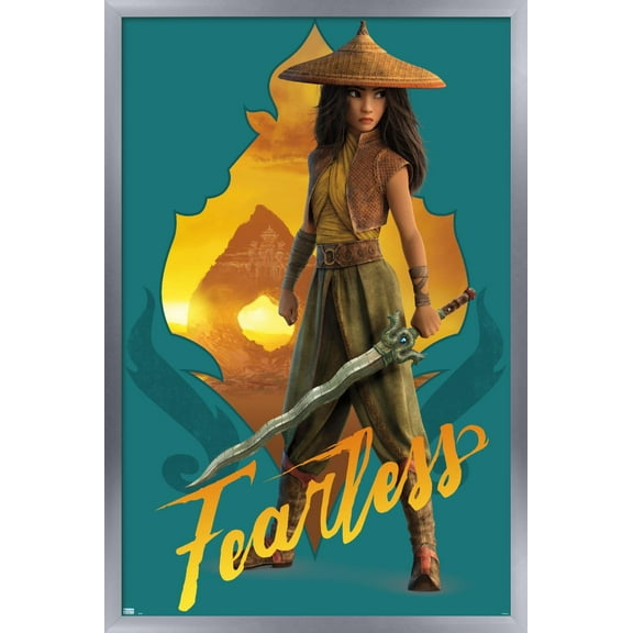 Disney Raya and the Last Dragon - Fearless Wall Poster, 14.725" x 22.375", Framed