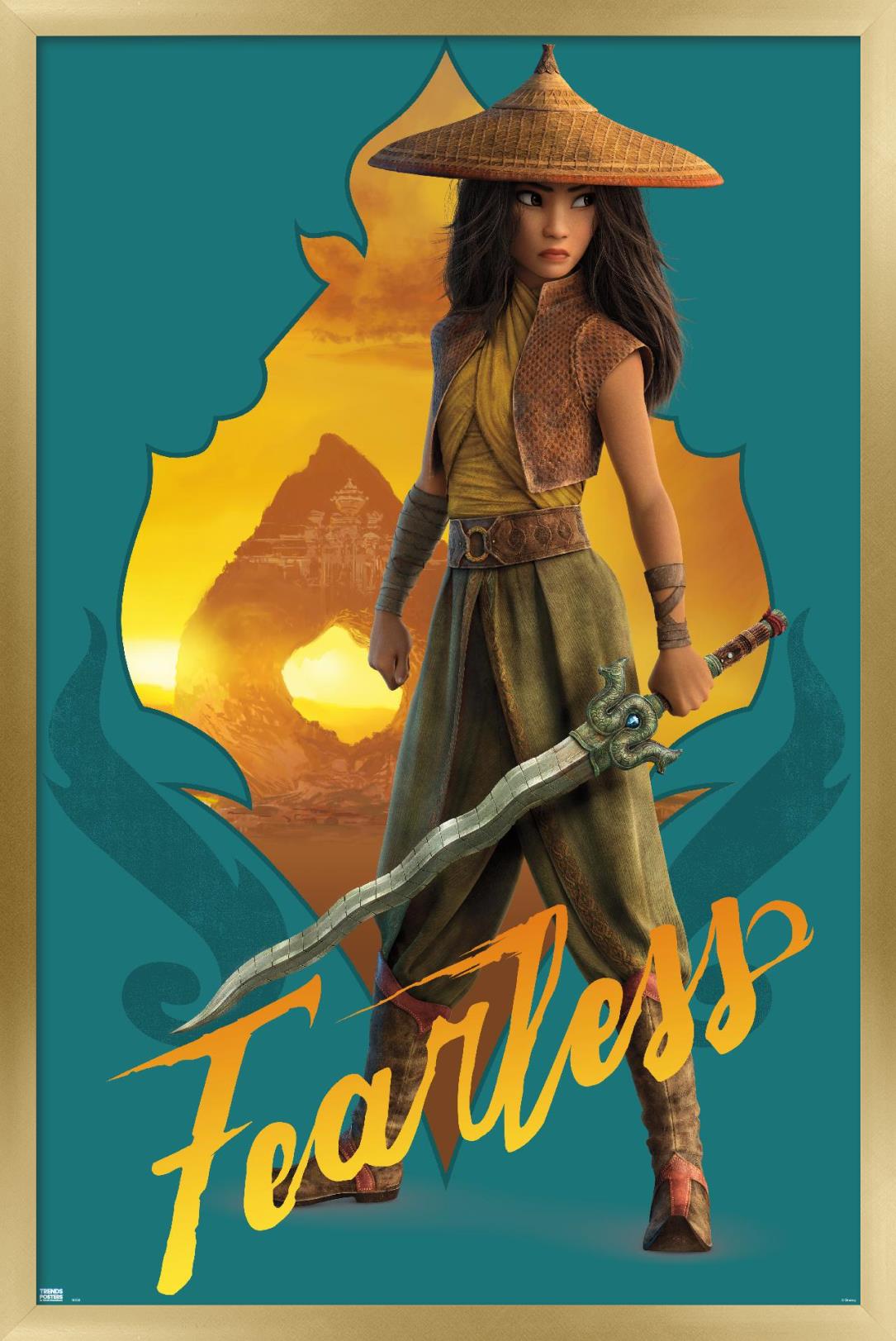 Disney Raya and the Last Dragon - Fearless Wall Poster, 22.375" x 34", Framed