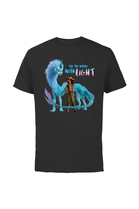 Raya and the Last Dragon Fill the World With Light T-Shirt - Short Sleeve Cotton T-Shirt for Adults - Customized-Black