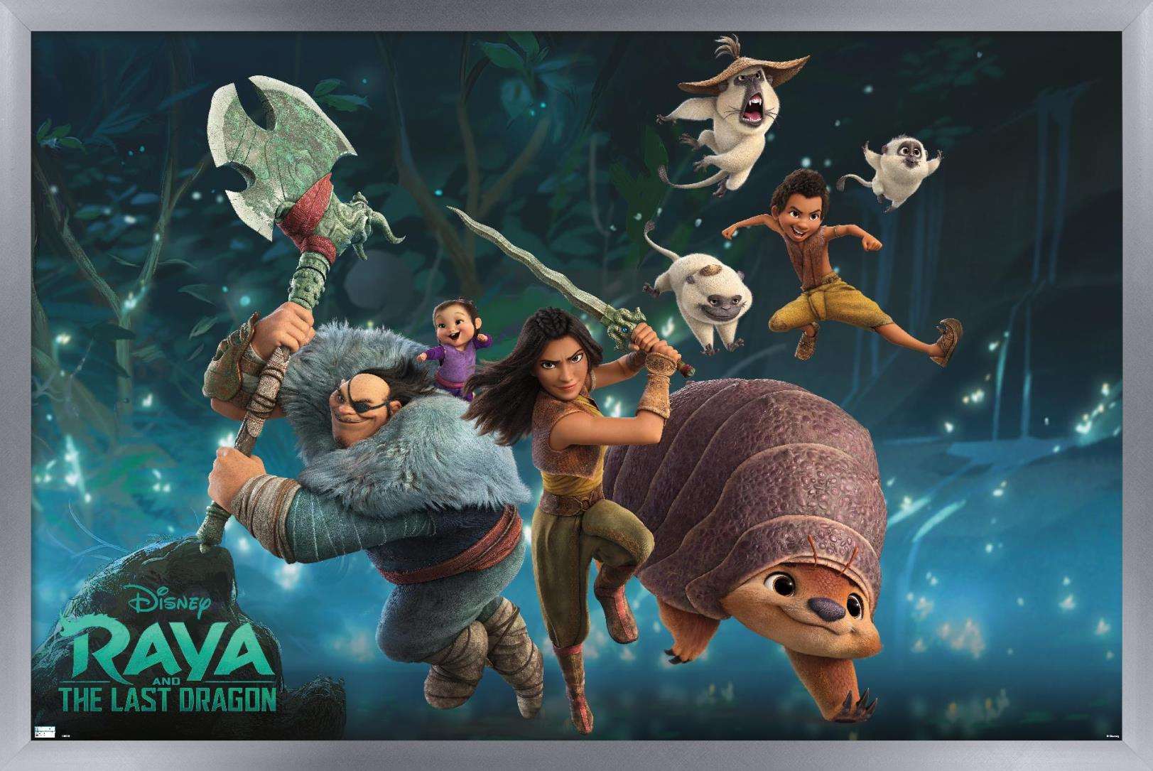 Disney Raya and the Last Dragon - Group Wall Poster, 22.375" x 34", Framed