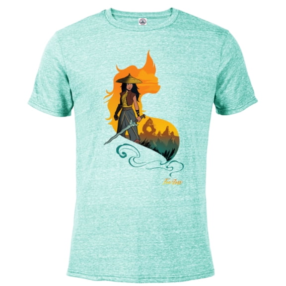 Disney Raya and the Last Dragon Kumandra Heart Standard T-Shirt- Short Sleeve Blended T-Shirt for Adults - Customized-Celadon Snow Heather