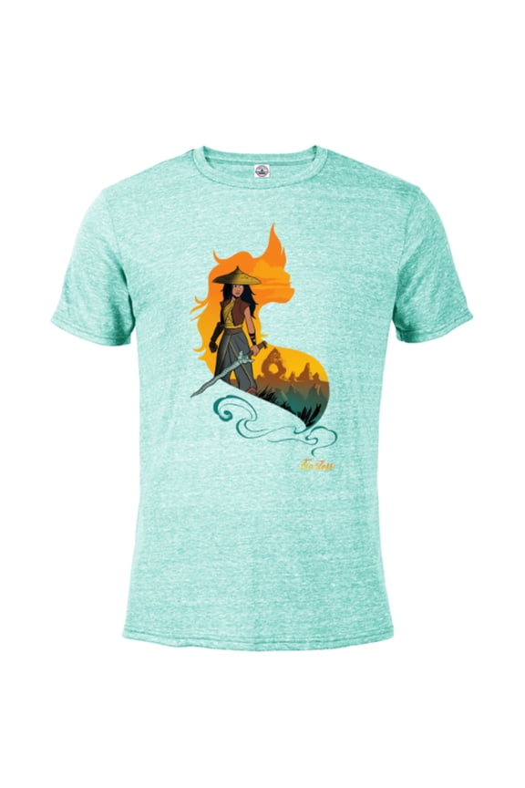 Raya and the Last Dragon Kumandra Heart Standard T-Shirt- Short Sleeve Blended T-Shirt for Adults - Customized-Celadon Snow Heather