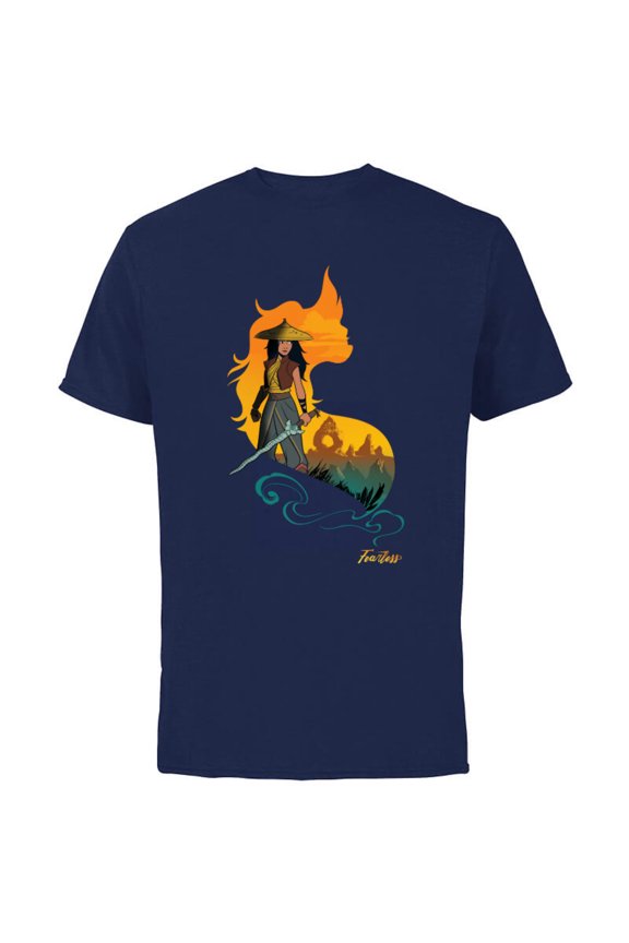 Raya and the Last Dragon Kumandra Heart Standard T-Shirt - Short Sleeve Cotton T-Shirt for Adults - Customized-Athletic Navy
