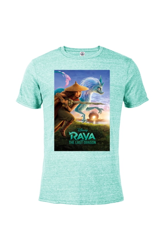 Raya and the Last Dragon Movie Poster Standard T-Shirt- Short Sleeve Blended T-Shirt for Adults - Customized-Celadon Snow Heather