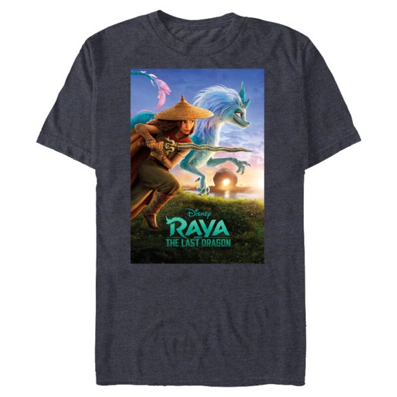 Disney Raya and the Last Dragon Movie Poster Standard T-Shirt- Short Sleeve Blended T-Shirt for Adults - Customized-Denim Snow Heather