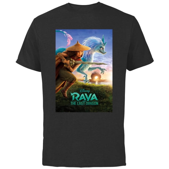 Disney Raya and the Last Dragon Movie Poster Standard T-Shirt - Short Sleeve Cotton T-Shirt for Adults - Customized-Black