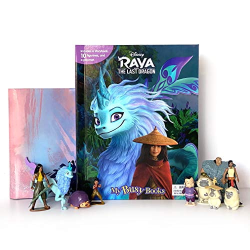 Pre-Owned Disney Raya and the Last Dragon My Busy Books - Storybook, 10 figurines, playmat, 9782764351581, 2764351585, Paperback, Kids Edition edition