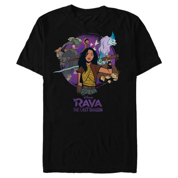 Disney Raya and the Last Dragon Raya and Crew - Short Sleeve Blended T-Shirt for Adults - Customized-Black Snow Heather