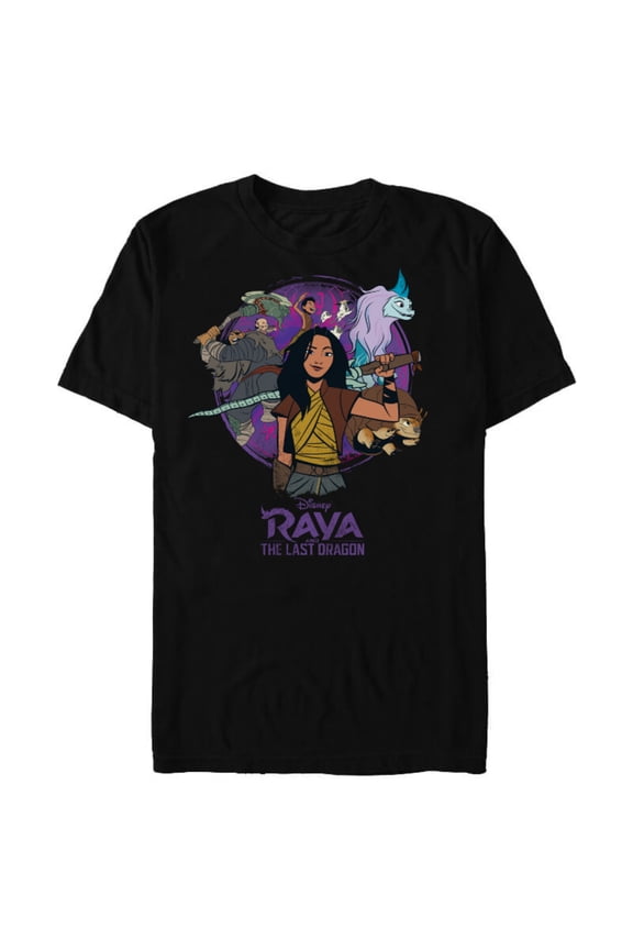 Raya and the Last Dragon Raya and Crew - Short Sleeve Blended T-Shirt for Adults - Customized-Black Snow Heather