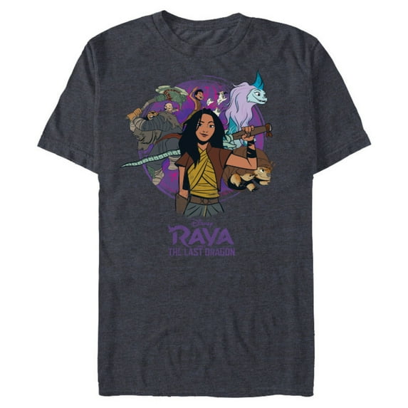 Disney Raya and the Last Dragon Raya and Crew - Short Sleeve Blended T-Shirt for Adults - Customized-Denim Snow Heather