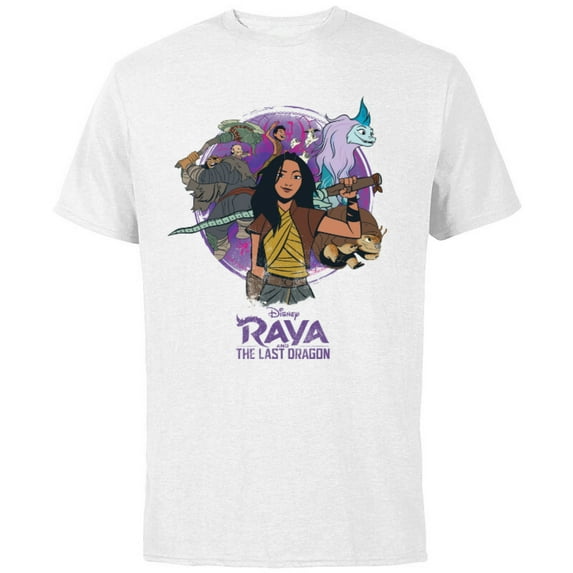 Disney Raya and the Last Dragon Raya and Crew - Short Sleeve Cotton T-Shirt for Adults - Customized-White
