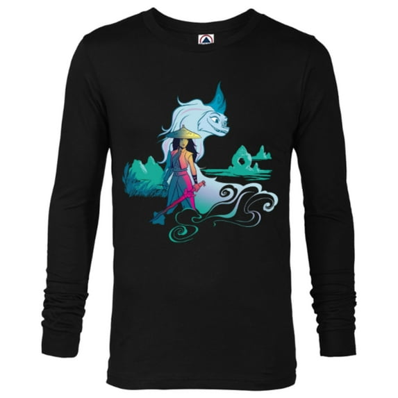 Disney Raya and the Last Dragon Watercolor Standard T-Shirt - Long Sleeve T-Shirt for Men - Customized-Black