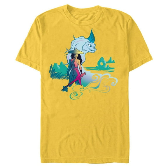 Disney Raya and the Last Dragon Watercolor Standard T-Shirt- Short Sleeve Blended T-Shirt for Adults - Customized-Putty Snow Heather