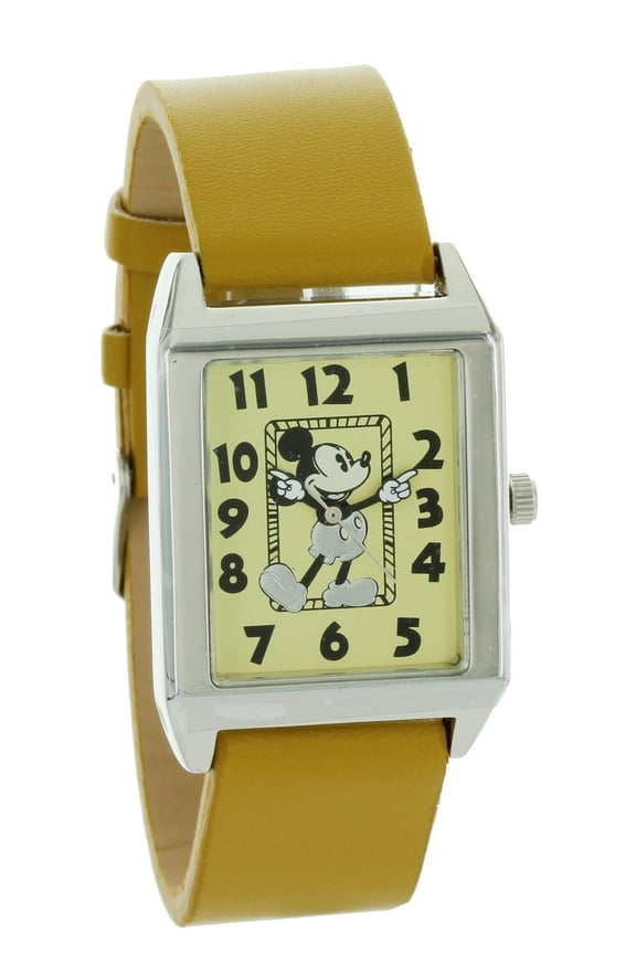 Rectangle Mickey Mouse Leather Band cute watch MK5414-AB
