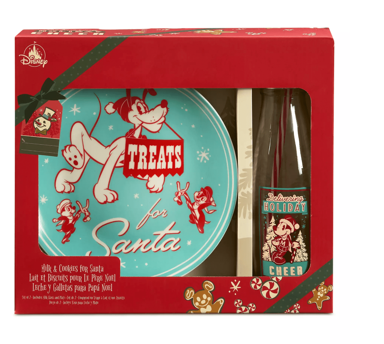 Disney Retro Mickey and Friends Holiday Milk and Cookie Set For