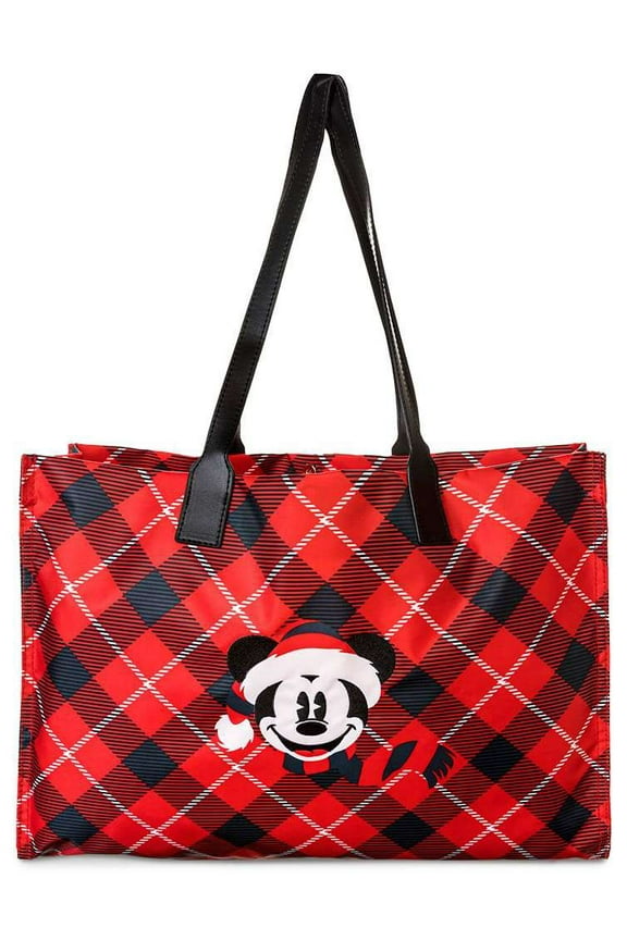 Retro Mickey with Santa Hat and Scarf Christmas Tote Bag New with Tag