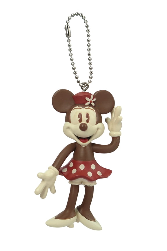 Retro Minnie Mouse Bendable Key Chain Brown Key Accessory, Multicolor, 3"