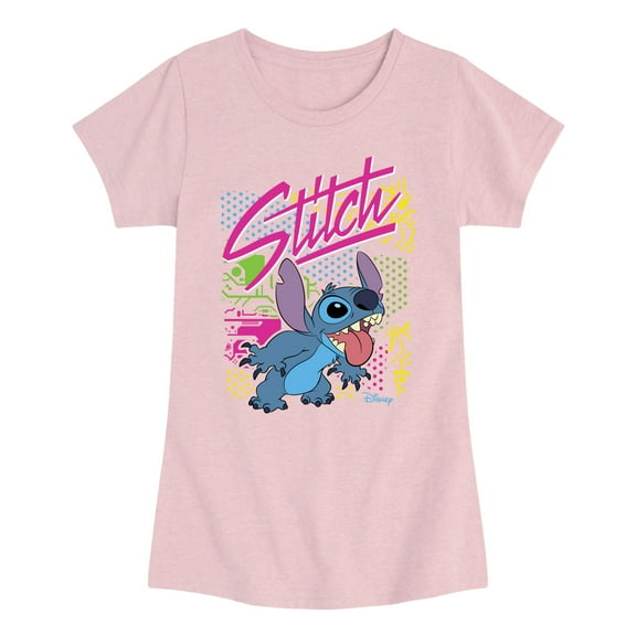 Disney - Retro Stitch Dark Shirts Only - Youth Girls Short Sleeve T-Shirt