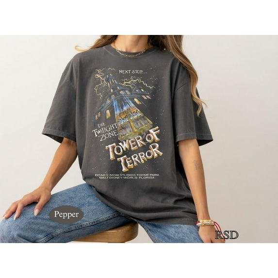 Disney Retro Tower Of Terror Comfort Colors T-Shirt, Twilight Zone, Disney Rides, Hollywood Studios Shirt