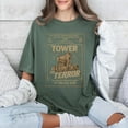 thumbnail image 1 of Disney Retro Tower Of Terror Comfort Colors T-Shirt, Hollywood Tower Hotel Tee, Twilight Zone Disney Shirt, Vintage Ride Graphic, Spooky Disney Tee,Moss color,size M, 1 of 5
